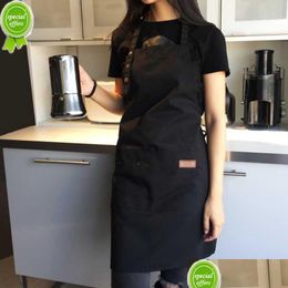 Aprons New Fashion Canvas Kitchen For Woman Men Chef Work Apron Grill Restaurant Bar Shop Cafes Beauty Nails Studios Uniform Drop Deli Dhzxm