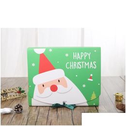 Gift Wrap Christmas Paper Box Cartoon Santa Claus Packaging Boxes Party Favor Bag Kid Candy Xmas Supplies Drop Delivery Home Garden Fe Dhtgh