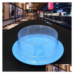 Cookware Parts Plastic Lid For Sushi Dish Buffet Conveyor Belt Reusable Transparent Cake Er Restaurant Accessories Dh8580 Drop Deliver Dhqfe
