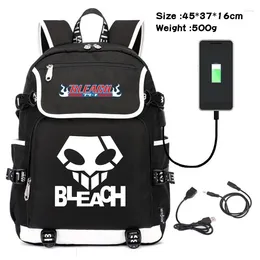Backpack Men Backpacks Student School Book Bag Cosplay Bleach Kurosaki Ichigo USB Rucksack Laptop Bags Travel Shoulder