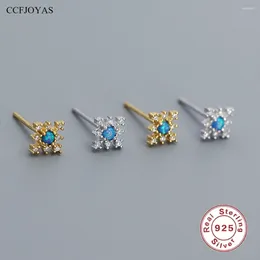 Stud Earrings CCFJOYAS 925 Sterling Silver Mini Cute Opal For Girl Women Simple INS Small Flower Studs Wholesale