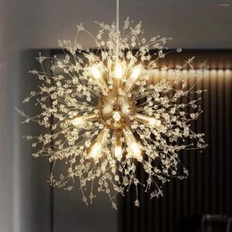 Chandeliers IRALAN Modern Dandelion LED Chandelier Lighting Pendant Lamp For Living Room Dining Home Decoration Art Crystal Lamps