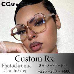Sunglasses P56669 Optical Spectacle Oversized Coloured Eyebrow Computer Pochromic Reading Glasses Custom Prescription To Any Diopter