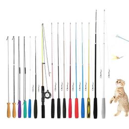 Other Toys Cat three section telescopic fishing rod cute little cat catcher interactive teaser stick toy