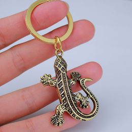 Fit For Car Motorcycle Backpack Keychain Decoration Brass Insect Gecko Statue Pendant