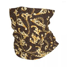 Scarves Gold Baroque Elements And Chains Bandana Neck Gaiter Printed Balaclavas Wrap Scarf Warm Cycling Outdoor Sports Adult Breathable