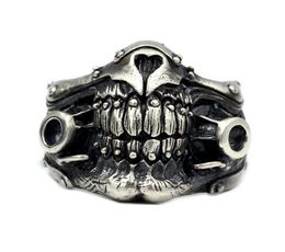 Exquisite Mask Skull Ring Men039s Titanium Steel 316L Stainless Steel Ring Punk Party Fashion Men039s Ring Size 7141102343