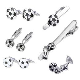 Cuff Links Football cufflinks fashionable and Personalised accessory sizes football French shirt cufflinks tie clip brooch mens Jewellery