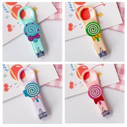 Other Arts And Crafts Lollipop Cartoon Nail Clippers Stainless Steel Cute For Women Portable Set Students Child Manicure Tools Fingern Ot7Lz