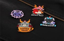 Cute But Also Satan Enamel Pins Custom Cat Goat Brooches Lapel Badges Animal Funny Quotes Jewellery Gift for Kids Friends GC17017694143