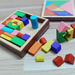 1/12 Cute Building Blocks Tangram Miniature Dollhouse Mini Seven-piece Puzzle for s BJD Doll House Decor Accessories