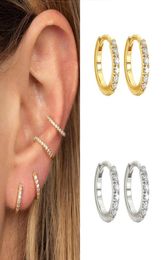 1013mm 925 Sterling Silver Small Hoop Earrings for Women Simple Minimalist Huggie Earrings Crystal CZ Fashion Jewelry4690708