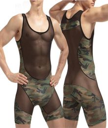 Camouflage Shaper Leotard Shapewear Mesh Spliced Transparent Bodysuit Belly Slimming Cincher Corset3370732