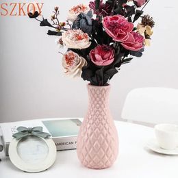 Vases Plastic Flower Vase Decoration Home White Imitation Ceramic Pot Nordic Style Basket