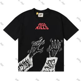 24SS Vintage Washed ART THAT KILLS gold stamp Letters Printed Logo ZOMBIE T Shirt Loose Oversized Hip Hop Unisex Short Sleeve Tees 6061 ZPY