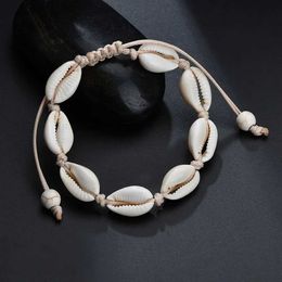 Anklets Bohemia Natural Shell Anklets for Women Foot Jewelry Summer Beach Barefoot Bracelet Ankle on Leg Chian Ankle Strap Accessories d240517
