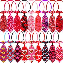 Dog Apparel 50/100pcs Pink Bow Tie Valentine's Day Accessories Pet Collar Gril Bowties Supplies Small Bows