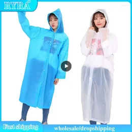 Raincoats Rain Coat Fashion Women Men Adult Waterproof Gear PEVA Transparent Raincoat Reusable