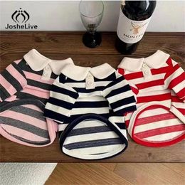 Dog Apparel Clothes Schnauzer Teddy York Shire Shirt Summer Dress Striped Pet T-Shirt Costume Soft Pullover Suit For Puppy