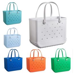 New luxury Designer Storage Bags Waterproof Bogg Beach Bag Solid Punched Organizer Basket Summer Water Park Handbags Large Women's Stock Gifts GC2090