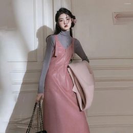 Casual Dresses 2024 Spring Women Long Dress Korean Sweet Fashion Camisole Skirt All-match Small Fresh Girls