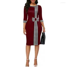 Party Dresses 2024Sold Work Dress Luxury Fashion O Neck Half-Sleeve Slim Bodycon Casual Short DressElegant Office For Women