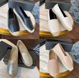 Casual Shoes Canvas Shoes Loafers Espadrilles woman shoes luxe cap toe genuine 100% leather Quilting Pure hand sewing womans flats luxury Top Quilty spring size 34-42