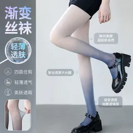 Women Socks Gradual Spring And Summer Thin Black White Sexy Online Celebrity Anti-hook Pure Wind Silk Bottoming Pantyhose