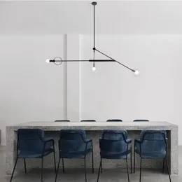 Chandeliers European Simple LED Chandelier Light Post Modern Iron Hanging Minimalist Art Lamp For Foyer Kitchen Dinning