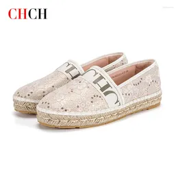Casual Shoes Loafers Summer Women's Flat Cloth Rope Weaving Beach Lace Girl