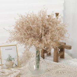 Decorative Flowers 6pcs Artificial Pampas Grass Bouquet For Home Wedding Decoration Party Room Decor Bedroom DIY Flower Wall Vase Fake