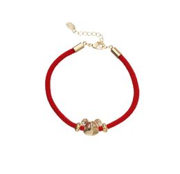 Nischendesign chinesischer Stil Zodiac Ratte Rotes Seilarmband Temperament weiblich Einfache Persönlichkeit Trend Armband Straßen Geschenk Schmuck B6704851