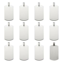 50pcs 201 Stainless Steel Rectangle Blank Stamping Tag Pendants with Snap on Bail F80 Supplies for DIY Jewellery Necklace Making 211014 219u
