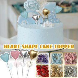 Party Supplies 20PCS 3D Heart Shape Ball Cake Decoration Happy Birthday Baking DIY Color Cupcake Flag Christmas Wedding