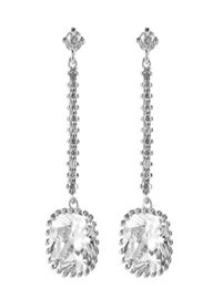 white square zircon dangle earring long drop studs ear jewelry bridesmaid gift tassel bridal dangly vintage earrings for women71408121537