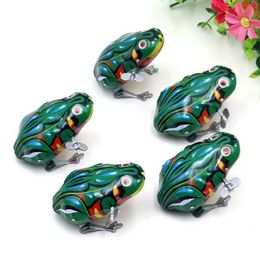 Other Toys Classic Series Retro Clockwork Wind Up Metal Walk Jump Frog Robot Mechanical Toy Baby Christmas Gift