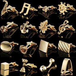 Cuff Links High quality mens cufflinks gold anchor knot music crown wings French shirt cufflinks wedding Jewellery gifts