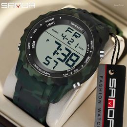 Wristwatches SANDA Top Style Military Sport Outdoor Watches Men LED Digital Waterproof Wrist Watch Diving Stopwatch Alarm Clock