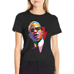 Women's Polos Malcolm X T-Shirt Graphic T Shirt Oversized Short Sleeve Tee Clothing