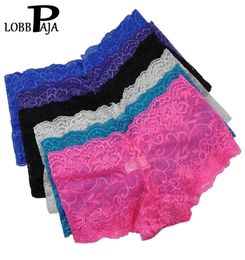 Lot 6 PCS Women Boxers Underwear Sexy Full Lace French Panties Shorts Boyshort Ladies Knickers Intimates Lingerie M L XL XXL 220513378528