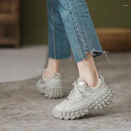 Casual Shoes Women Chunky Sneakers Mesh Spring Autumn Thick Sole Vulcanised Ladies Sports Tyre Platform