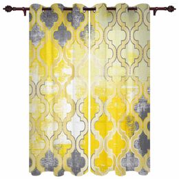 Curtain Painted Mottled Modern Morocco Yellow Indoor Bedroom Kitchen Curtains Living Room Luxury Drapes Large Window Treatments
