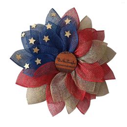 Decorative Flowers 1 PCS American Patriotic Wreath For Front Door Fourth Of July Independence Day Red Extra Large Storage Container