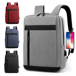 Backpack Business Multifunctional Men's Bag USB Charging Port Light And Simple Laptop College Student