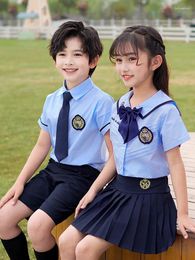 Clothing Sets Primary School Uniforms Summer Short Sleeved Kindergarten English Style Children's Class Choir