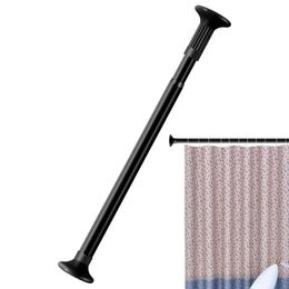 Shower Curtain Rod Stainless Steel Spring Loaded Extendable Sticks AntiSlip Rubber Length Adjustable Tension 240516