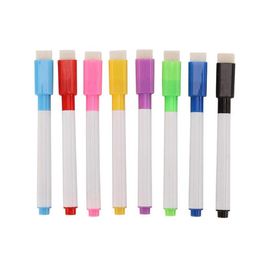 Markers Wholesale Whiteboard Marker Magnetic Pen Dry Erase White Board Magnet Pens Built In Eraser Office School Supplies Drop Deliver Dhijs