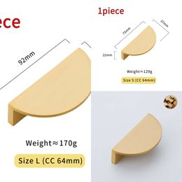 New Furniture Gold Handle Brass Half Moon Semicircle Golden Matte Brushed Modern Wardrobe Dresser Cabinet Drawer Pull Handles