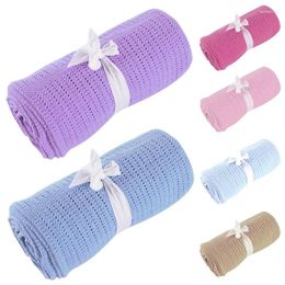 Blankets Born Baby Super Soft Cotton Crochet Summer Casual Sleeping Bed Supplies Hole Wrap