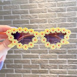 New Design Kids Sunglasses Flower Decoration Cartoon Baby Glasses UV400 Eyewear Outdoor Boys Travel Sun Shading Eyeglasses